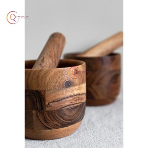 Mortier en bois fait à la main pilon avec pot de médecine en plastique outils d'herbes et d'épices à forte demande pour la maison et l'hôtel Resort utilisation - Product Image 5