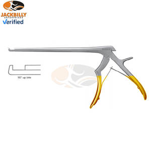 Jackbilly spurling kerrison rongeur สแตนเลสสตีลคุณภาพสูง90องศาไปข้างหน้ากัดขนาดแผ่นเท้าบางขนาดสำหรับกัด - Product Image 4