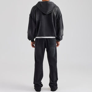 Ensemble de survêtement pour homme à coupe ajustée, marque privée, logo personnalisé, réfléchissant 3M, lavage à l'acide, fermeture éclair, deux pièces, tenue de sport d'hiver - Product Image 6