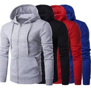 Sudadera con capucha con cremallera mezclada de algodón 100% hecha a medida para hombre, ropa de calle de invierno de fabricación paquistaní, bordado con patrón 3D de todos los colores - Product Image 1