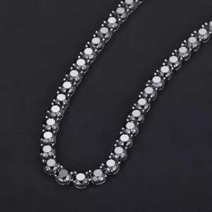Bijoux fins les plus vendus chaîne cubaine en argent alliage de diamants plaqué or rose Mossanite diamant Miami chaîne cubaine collier - Product Image 3