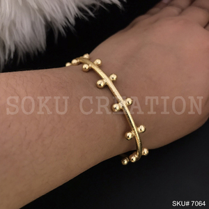 Handmade Dotted Designer <b>Cuff</b> and Bangle SKU7064 Brass Jewelry for <b>Women</b> and Girls - Product Image 3