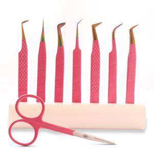 Vente directe d'usine Outil de débutant Greffage Pince à cils Tête semi incurvée Faux cils Pince à épiler - Product Image 1