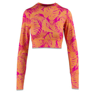 Venta al por mayor de las mujeres de encargo de manga larga Slim Fit Compresión Top Estirable Ropa deportiva para Yoga Correr Entrenamiento Impreso Lavado - Product Image 1