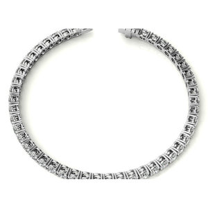 Bracelet tennis en or blanc/jaune 14K avec diamants de laboratoire 6,5 CTW certifiés AGI, taille brillant, bijoux de mariage pour femme, serti en canal - Product Image 3