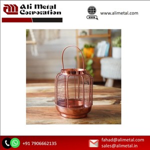 Lanterne en métal à cage pour décoration de la maison Lanterne déco intérieure extérieure pour bougeoir de table Conception personnalisée disponible - Product Image 2