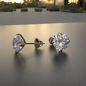 Avarta 18K oro 3,80 quilates cada solitario tachuelas pendiente para niñas y mujeres - Product Image 5