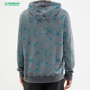 Sweat à capuche brodé à motif de flamme à manches longues de haute qualité, pull lavé à l'acide, pull à capuche pour hommes, hiver - Product Image 5