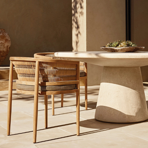 Hot <b>sale</b> teak wood chair <b>furniture</b> with <b>rattan</b> accents in modern style with strong and anti-rot legs - Product Image 3