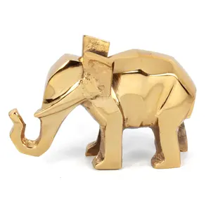 รูปปั้นช้างทำจากอลูมิเนียมหล่อตกแต่งโต๊ะตกแต่งบ้านด้วยทองตกแต่งช้างตามสั่ง