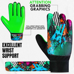 Gants de gardien de but de football en cuir respirant pour l'extérieur, disponibles dans toutes les couleurs, avec double protection du poignet - Product Image 2