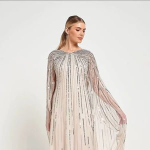 Robe de soirée maxi moulante sexy pour femme avec manches évasées et fonction antistatique, emballée - Product Image 1