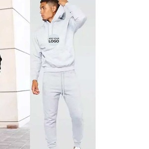Men's Hooded Printed Solid Tracksuits Fleece Windproof Jogger Set Outfits Tracksuit - Product Image 2
