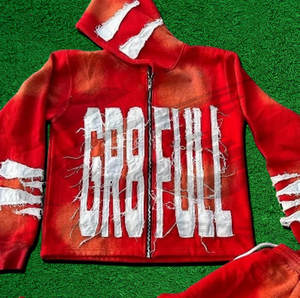 Wholesale Premium Quality 2026 Custom Distressed Applique Embroidery Cotton French Terry Acid Wash Streetwear <b>Tracksuit</b> For <b>Men</b> - Product Image 5