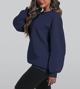 Sudadera extragrande para mujer con diseño de cuello moderno Top informal de manga larga - Product Image 2