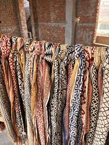 Bagru Dabu พิมพ์ลายภาพวาดด้วยมือไม้ Dabu ที่สวยงามมากโสร่งที่ไม่ซ้ำกันสำหรับผู้หญิง100% ชายหาดห่อผ้าฝ้าย Pareos ขายส่ง - Product Image 2