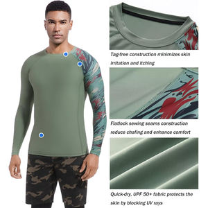 Maillot de bain anti-UV pour homme de qualité supérieure, manches longues, séchage rapide, respirant, UPF50+, antibactérien, en spandex/polyester - Product Image 3