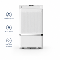 Climatiseur portable pour la maison R290 Classe A, faible bruit, télécommande tactile LCD, 3 vitesses de ventilateur, minuterie 24h