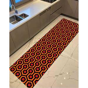 The Shining Printed Rug: <b>Red</b>, Trendy, Modern, Cool, Hallway, Geometric, Non-Slip, Front Door, Gift Decor,Nonwoven Thin Rug - Product Image 4