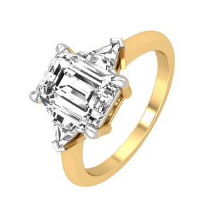 Anillo de boda de lujo con corte radiante de oro sólido de 18 quilates para mujer, 2.1Cts VS Clarity EF Color Lab Grown Diamond IGI Certified Jewelry - Product Image 1