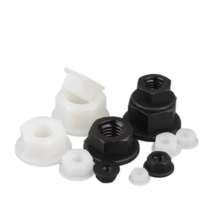 Mur baut pengunci flens heksagonal berulir nilon polos tipis M3 M5 M6 M8, kuningan, baja tahan karat, dengan sisipan heksagonal - Product Image 6