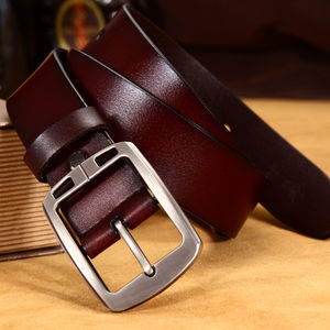High-Quality Casual Men Belt Alloy <b>Pin</b> Buckle New Style Popular Genuine <b>Split</b> Cow Leather Breathable Design - Product Image 4