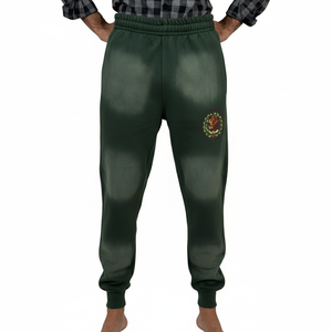 กางเกงวอร์มลำลองทรงโอเวอร์ไซส์สำหรับผู้ชายกางเกงวิ่งเล่นกีฬาล้างกรดกางเกงผ้าคอตตอนซักได้น้ำหนักเบา100% ใหม่ - Product Image 1