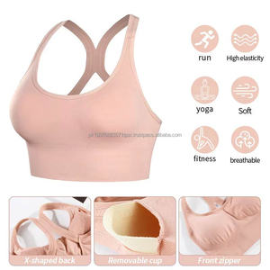 In Stock Seamless Women <b>Cross</b> Back Sports Bra Hollow Out Training Yoga Gym Running <b>Top</b> Breathable Wireless Vest for Girls - Product Image 4