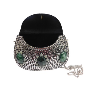 Nuevo bolso de tela de terciopelo con diseño de flores con perla golpeada de Color gris y ambroidry de piedra diseño versátil bolso de tela de terciopelo para mujer - Product Image 4