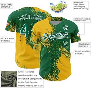 Wholesale Cheap Custom 100% <b>Polyester</b> Baseball Jersey Custom Design Baseball <b>Tshirt</b> Breathable Printed Techniques Available Sets - Product Image 6