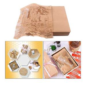 <b>Eco</b> <b>Friendly</b> Honeycomb <b>Paper</b> Sheets Expandable Kraft <b>Wrapping</b> Alternative to Plastic for Gift Packing & Shipping - Product Image 3