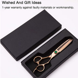 Ciseaux de barbier droits et tranchants en acier inoxydable durable pour la coupe de cheveux, légers, réutilisables, avec vis réglable pour un confort optimal - Product Image 5