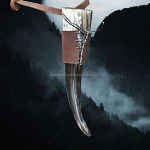 Chope en verre poli Stein en corne de buffle fabriquée à la main avec style animal pour les amateurs d'hydromel de bière Produit d'artisanat naturel - Product Image 3