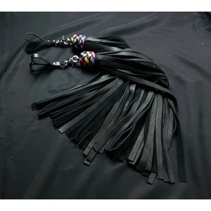 JEXMOO Fouets en cuir faits main personnalisés, outils artisanaux, couleur noire, nouveauté, 2 ensembles pour adultes, équipement de bondage international - Product Image 3