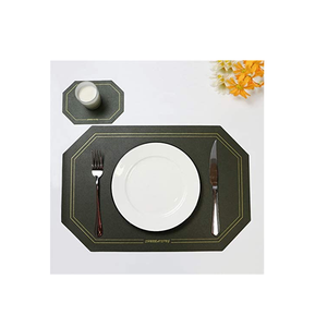 Hexagonal Shape Leather Black Color Dining Table <b>Mat</b> Home Kitchen <b>Place</b> <b>Mat</b> Amazing Quality Top Selling Product - Product Image 1