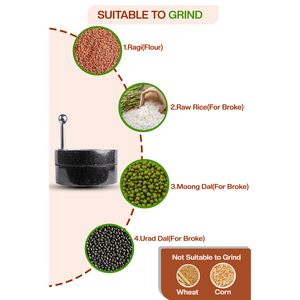 Auténtico Molino de Piedra Manual tradicional hecho a mano de 9 pulgadas, molino de piedra Manual de molino de grano entero para grano - Product Image 4