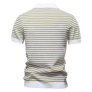Camisetas de polo de verano transpirables para hombre personalizadas, prendas de punto de verano transpirables hechas de mezcla de algodón, canva sólido texturizado con dinero antiguo - Product Image 5