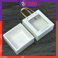 Sac en papier kraft de luxe personnalisé 18x18x9cm, logo personnalisé, matériaux recyclés biodégradables, poignée longue, emballage cadeau, cosmétique