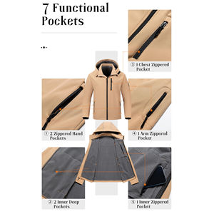 Chaqueta softshell duradera para hombre, impermeable, cortavientos, aislante, ideal para montañismo, senderismo y actividades al aire libre. - Product Image 5