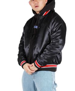 Alta calidad 2025 venta al por mayor satén Varsity Letterman béisbol bordado parche chaqueta de bombardero para los hombres - Product Image 4