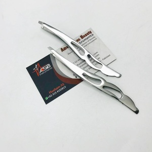 Pince à sourcils professionnelle en acier inoxydable à pointe inclinée argent polonais épilation durable façonnage des sourcils plumage pointu - Product Image 3