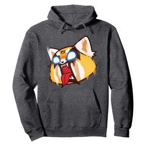 Aggretsuko sólido bordado pulóver Sudadera con capucha 100% algodón Digital impreso DTF diseño máquina lavable aplique técnica para - Product Image 3