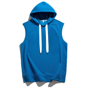 Wholesale Customizable 100% Cotton Pullover Gym Hoodies Unisex Breathable Sleeveless for Men New Style in Autumn Colors - Product Image 4