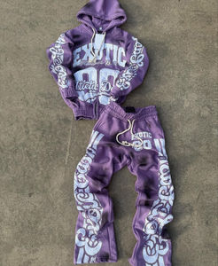 Conjunto Deportivo Personalizado para Hombre, Pantalones Deportivos y Sudadera con Capucha Estampados, Ropa Deportiva Lavada para Hombre, Conjunto Completo para el Hogar - Product Image 5