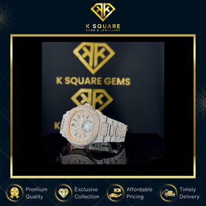 VVS Acier inoxydable analogique résistant à l'eau automatique pour mouvement Quartz Moissanite Diamond Luxury Band Montre unisexe - Product Image 4