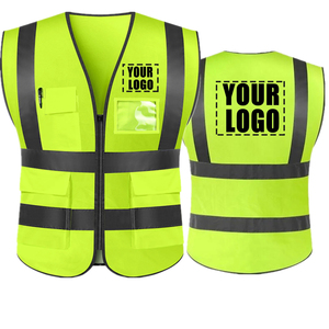Gilet de sécurité en gros avec bandes réfléchissantes personnalisé multi-poches pratique réfléchissant 100% polyester vestes vêtements de travail - Product Image 3