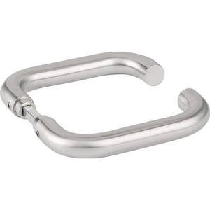 Manijas de Puerta de Vidrio en Forma de U de Acero Inoxidable, Par 1801 BASIC 01 Cuadradas de 8 mm de HERMAT - Product Image 1