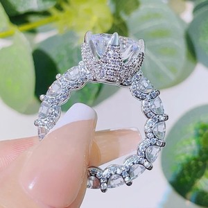 Luxury Lab Grown Diamond Channel Set Engagement <b>Ring</b> Rose Gold Plated 14K/18K Gold Marquise Cut Classic IGI Certified Daily Wear - Product Image 4