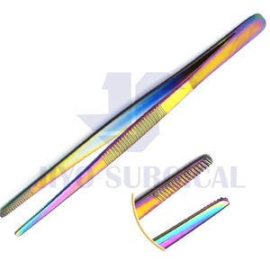 แหนบสำหรับแต่งผ้าขนาด12.5ซม. แบบใช้ครั้งเดียวและคีมปากคีบสำหรับทิชชู่ขนาด2ซม. มีปลายหยักด้วยมือเครื่องมือผ่าตัด - Product Image 5