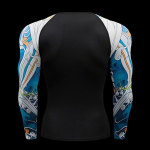 Rashguard de gymnastique à manches longues pour homme Sublimation masculine BJJ Jiu Jitsu maillot de boxe T-Shirt personnalisable - Product Image 2